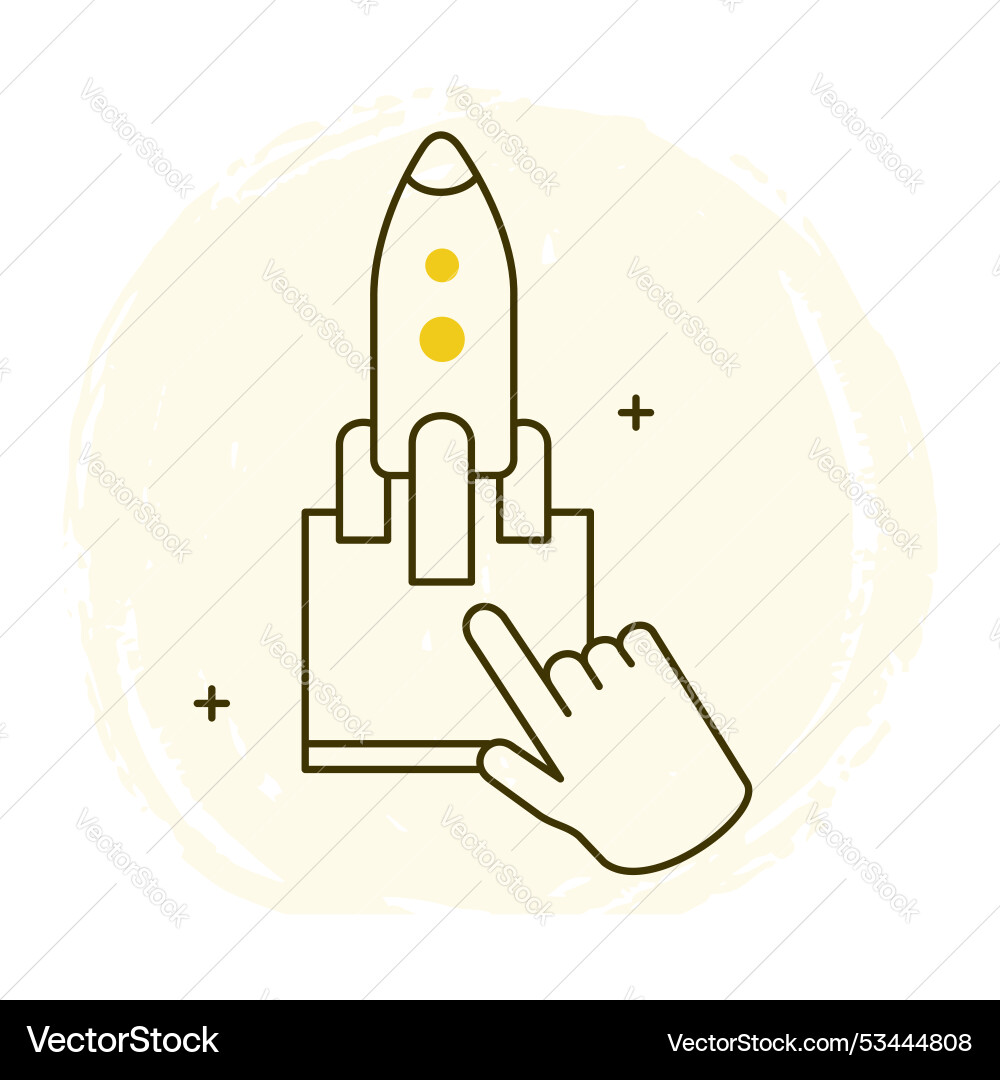 Command line launch icon design system startup Vector Image