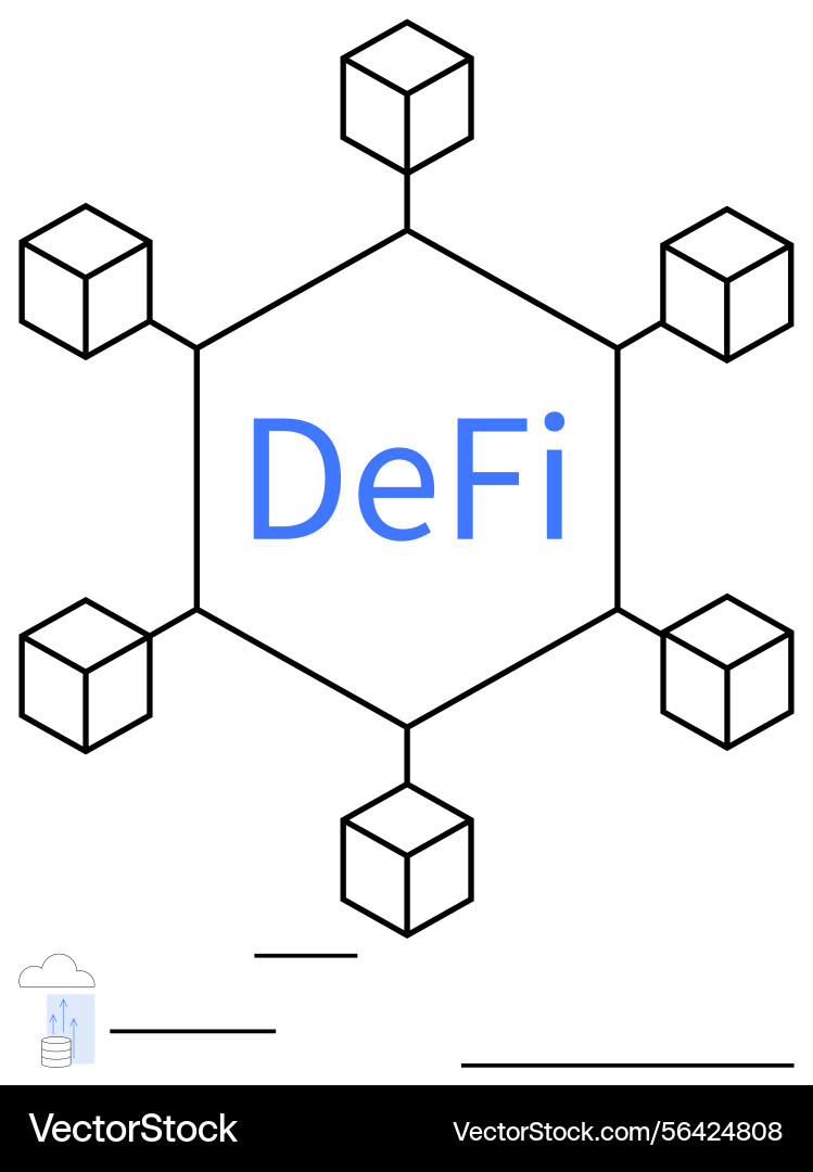 Decentralized financial network with blockchain Decentralized financial network with blockchain vector image