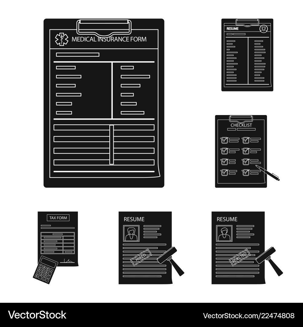 Design of form and document icon set Design of form and document icon set Vector Image