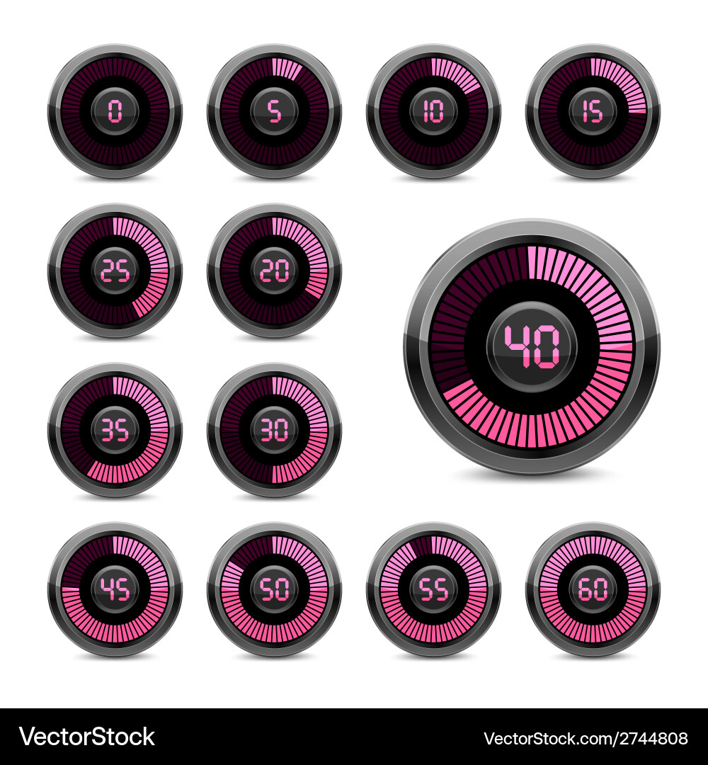 Digital Timer Icons Set vector image