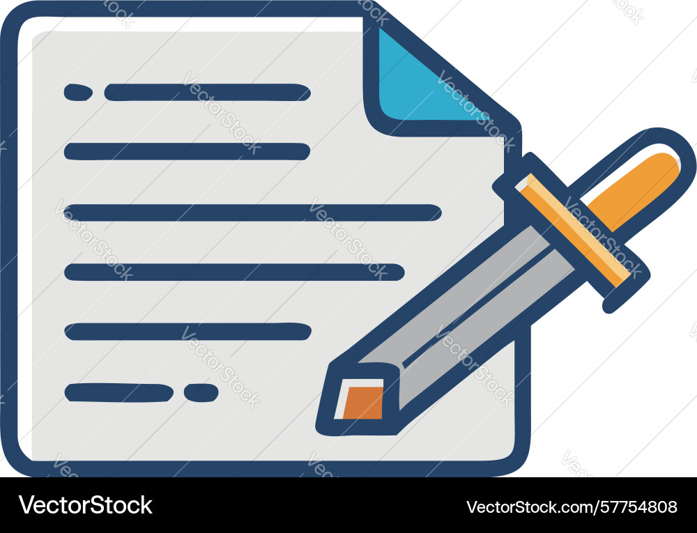 Document writing icon content creation editing vector image