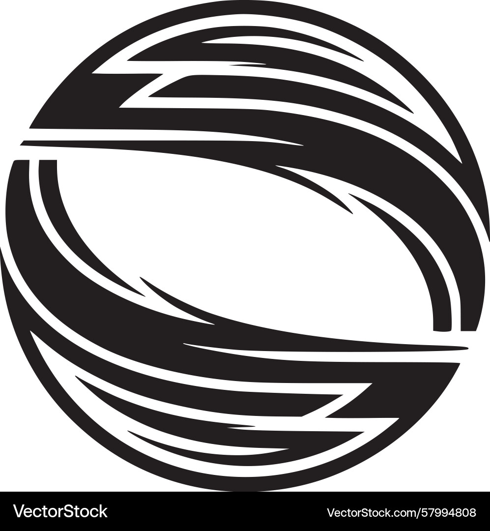 Dynamic Circular Flow Emblem Vector Image