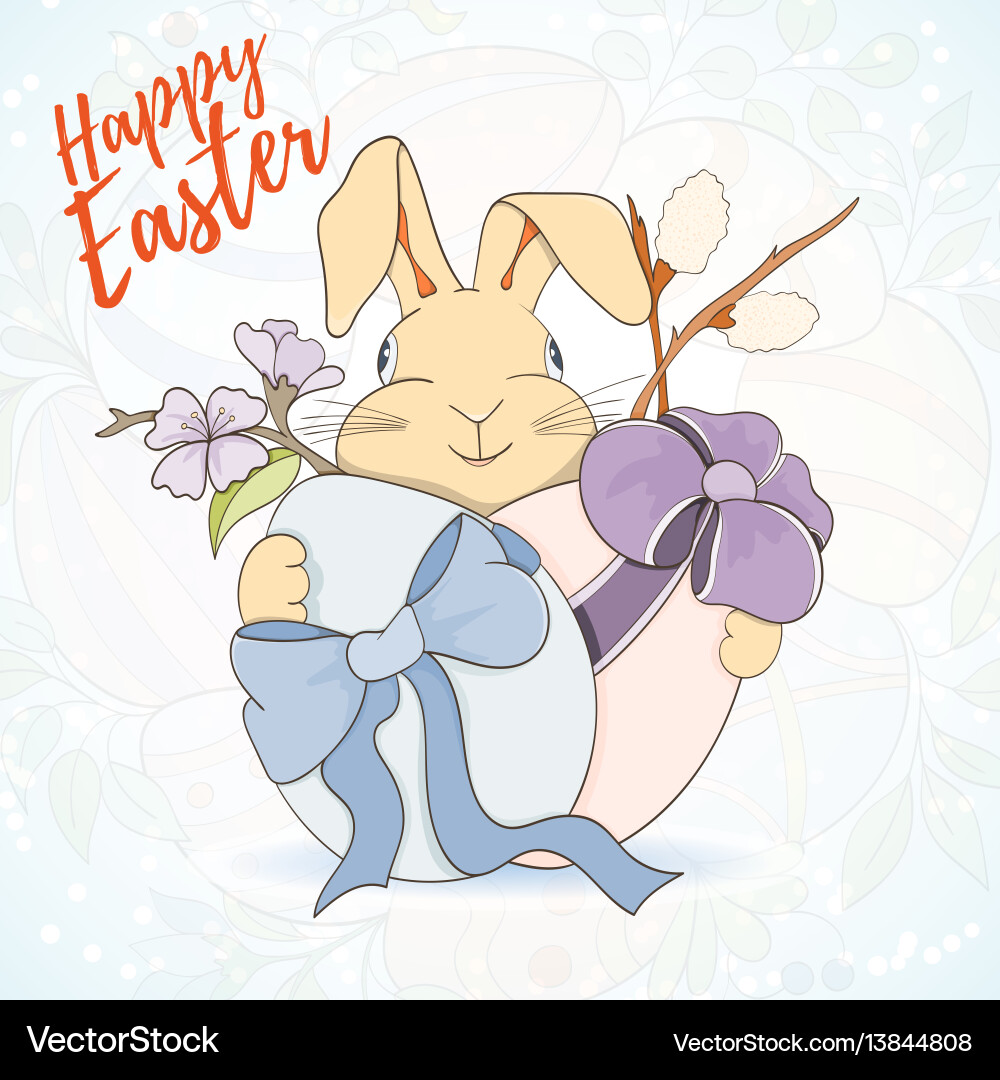Easter Bunny Card Vector Image
