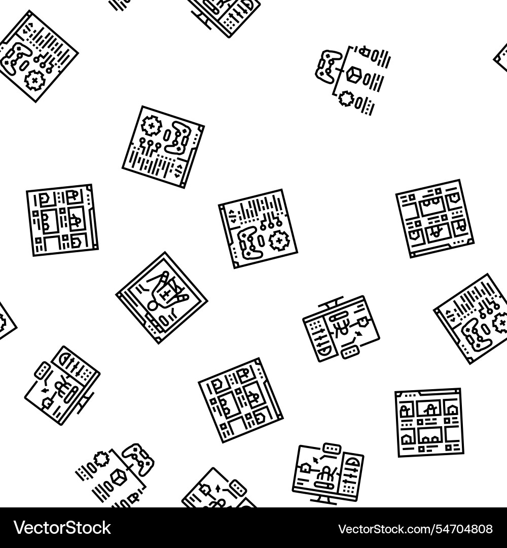 Game development computer seamless pattern Game development computer seamless pattern vector image