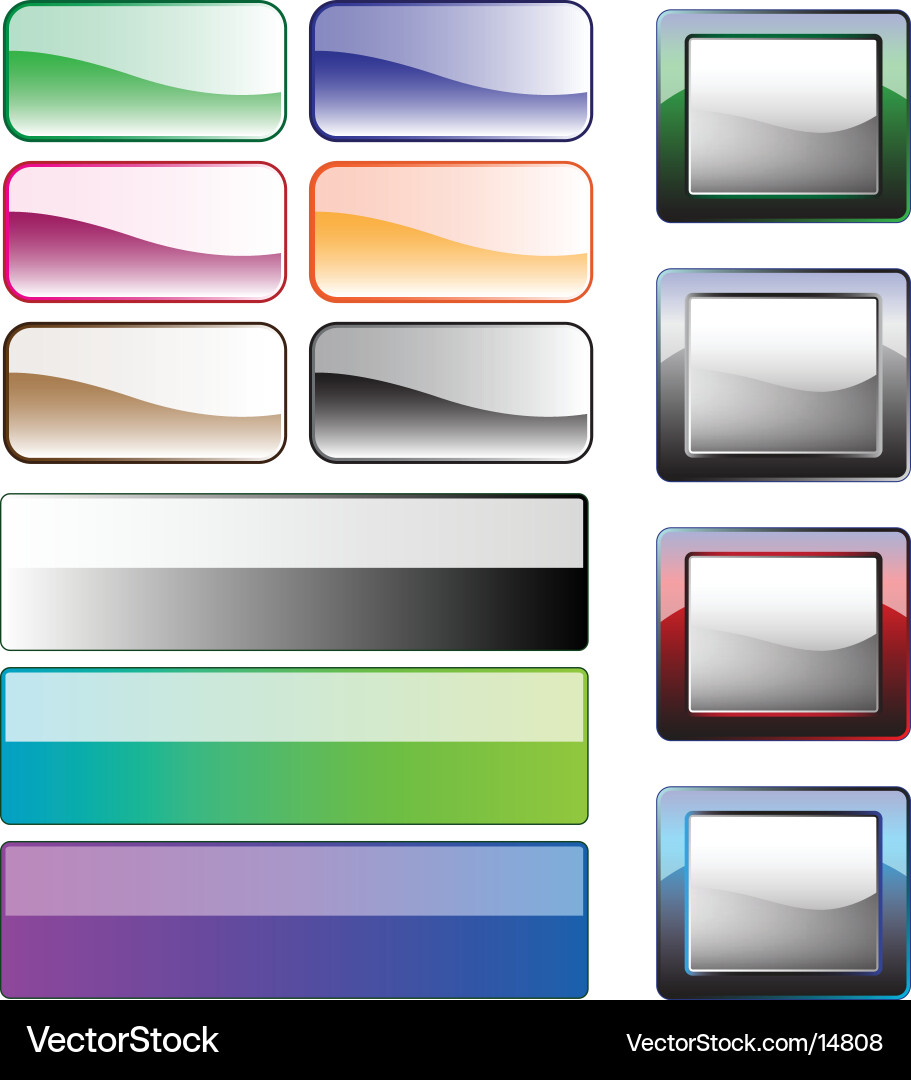 Glass Buttons - Realistic Reflection vector image