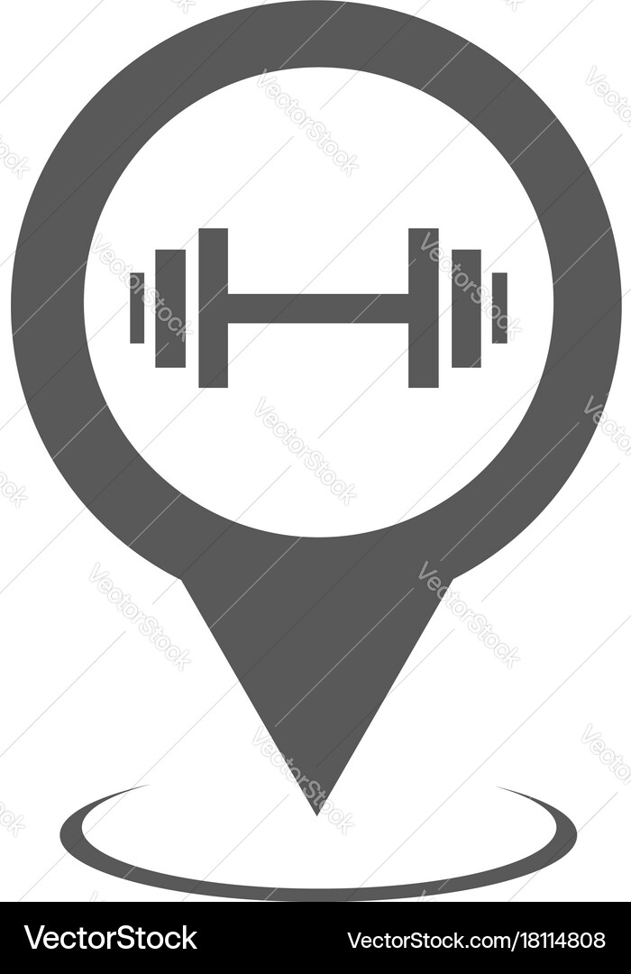 Gym map pointer icon simple vector image