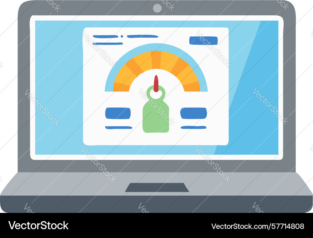 Laptop with data analytics dashboard interface vector image