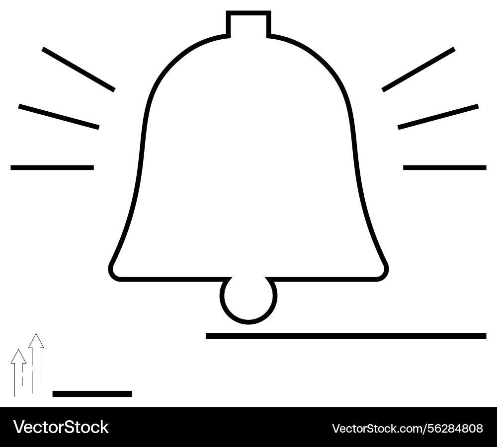 Minimalistic bell with sound lines representing Minimalistic bell with sound lines representing vector image