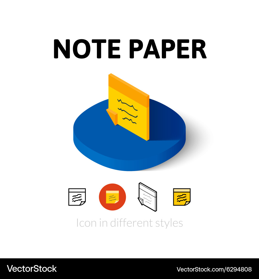 Note paper icon in different style vector image