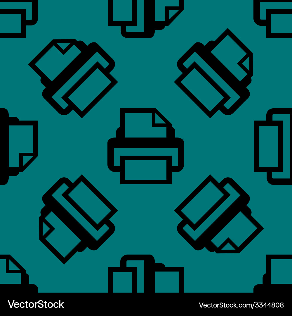 Printer web icon flat design seamless pattern vector image