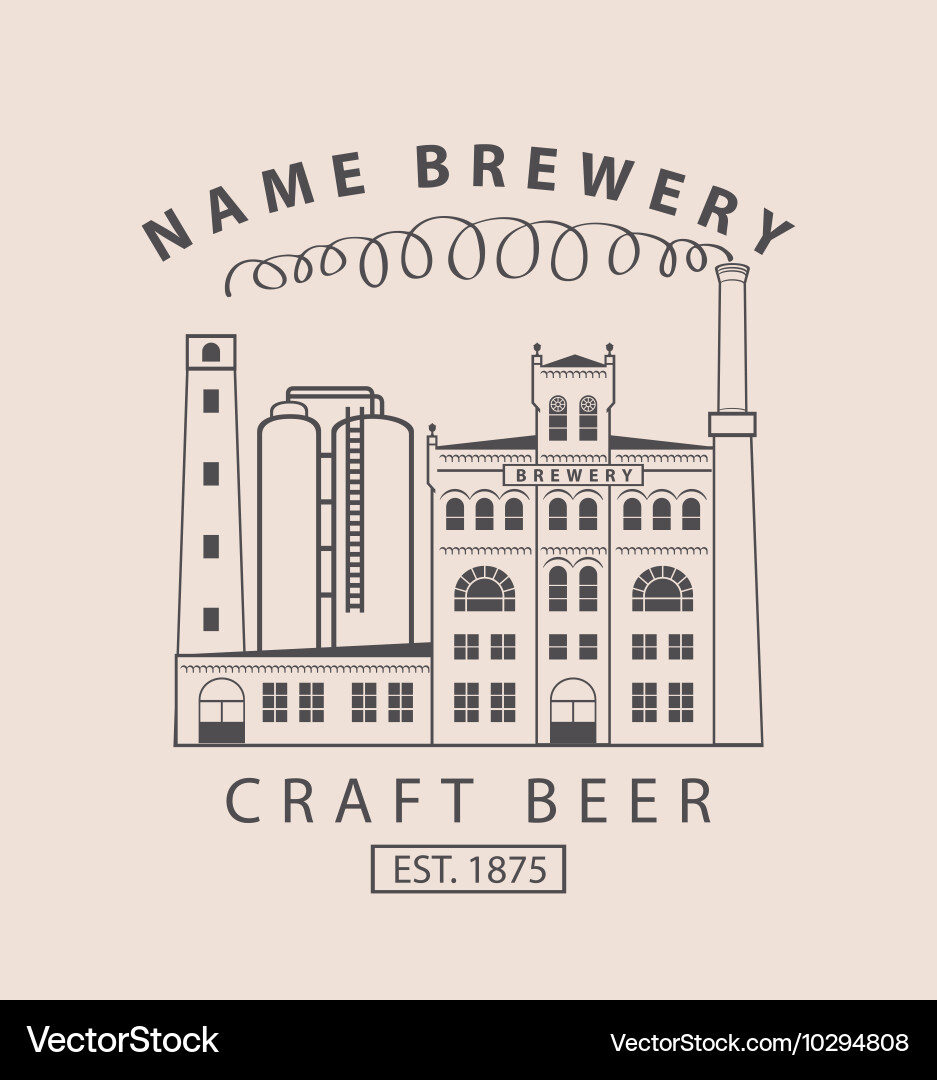 Retro Brewery Building Vector Image