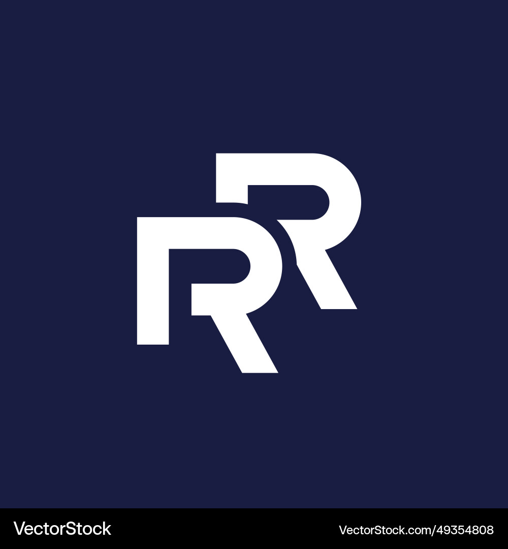 Rr monogram letters logo design Royalty Free Vector Image