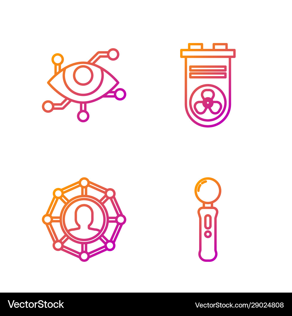 Set line gamepad project team base virtual Set line gamepad project team base virtual vector image