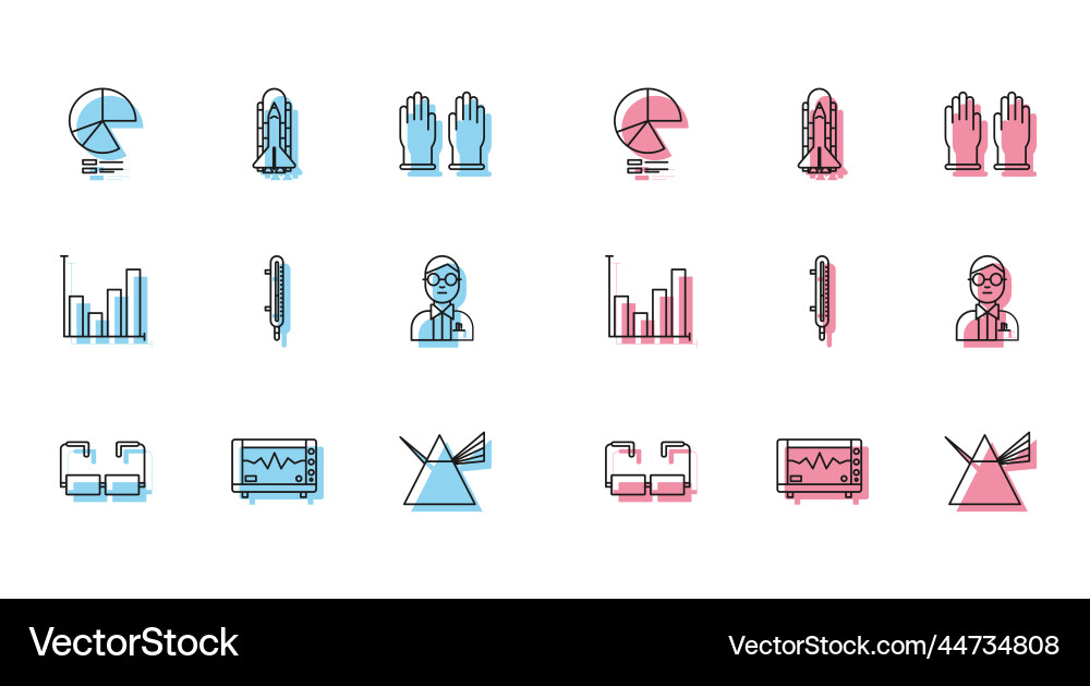 Set line glasses computer monitor with cardiogram Set line glasses computer monitor with cardiogram vector image