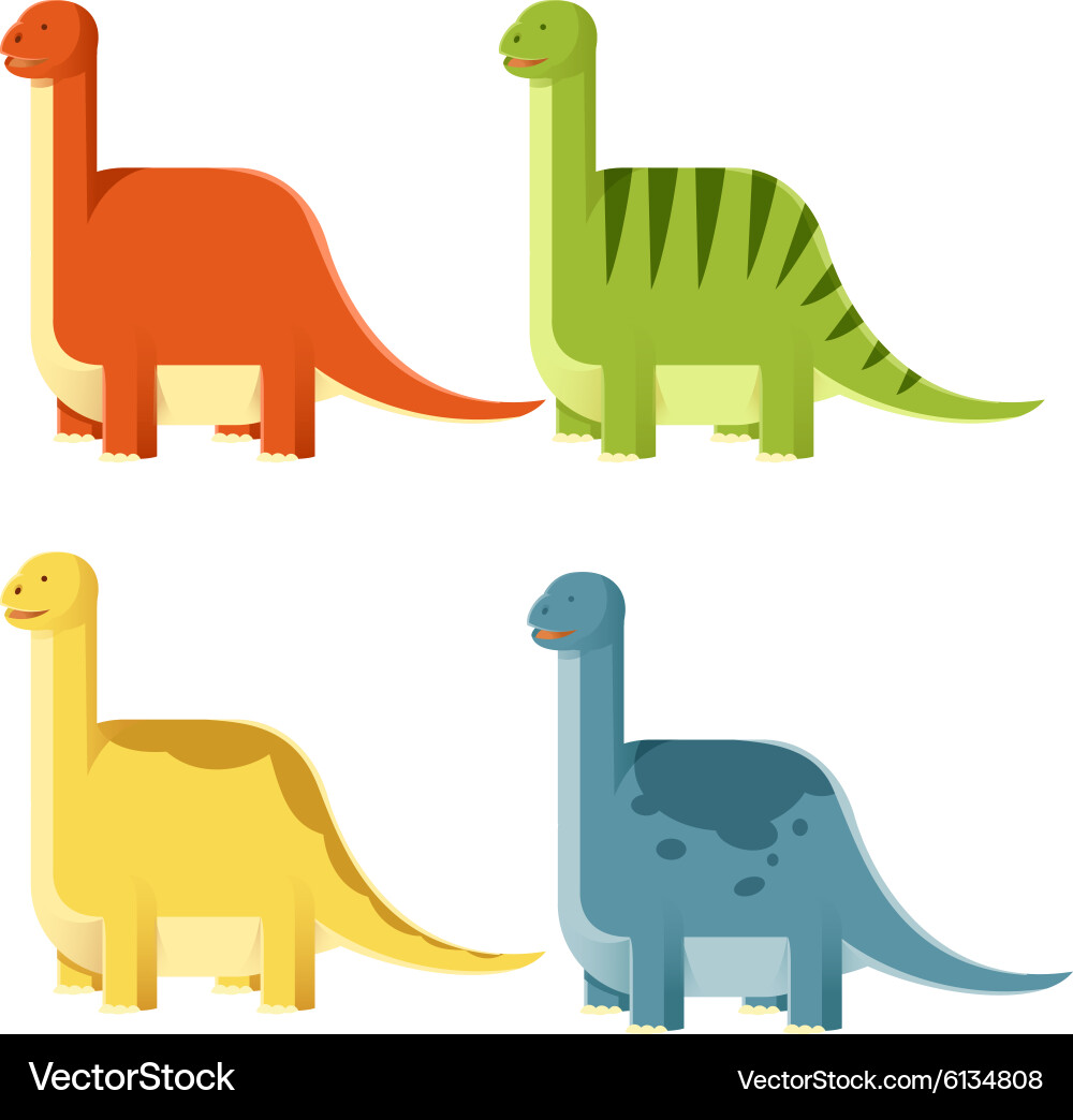 Set of diplodocs vector image