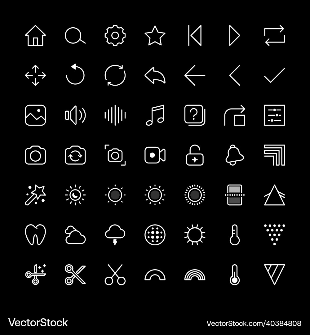 Thin line image editing icons Thin line image editing icons vector image