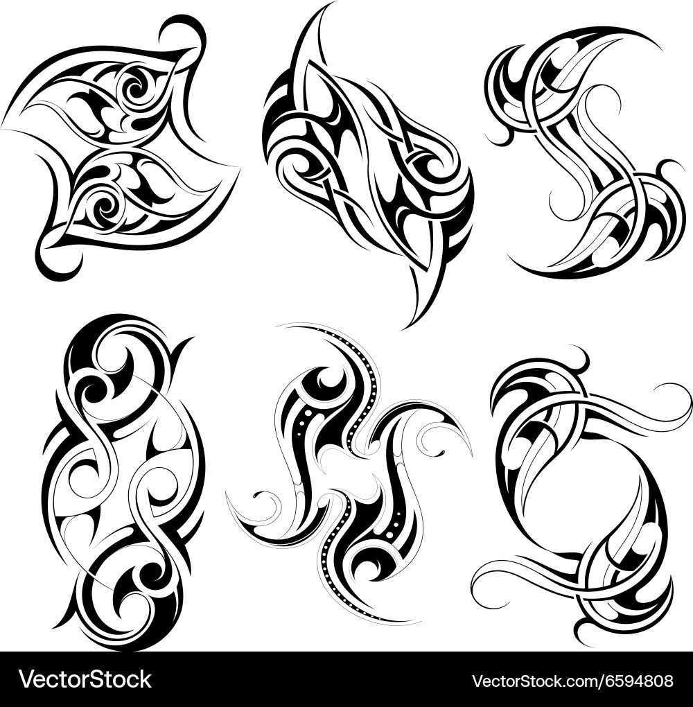 Tribal Tattoo Shape Collection vector image