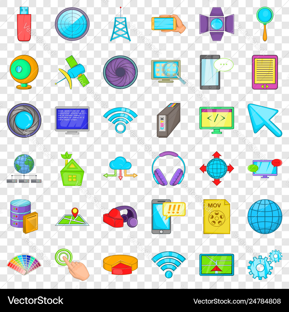 Web progress icons set cartoon style Web progress icons set cartoon style vector image