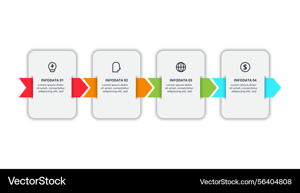 Workflow concept for infographic with 4 steps vector image
