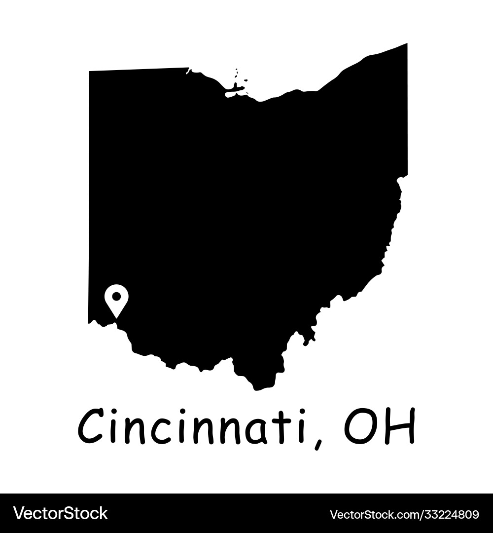 1321 cincinnati oh on ohio state map vector image