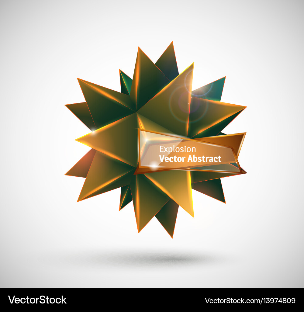 Abstract explosion polyhedron Abstract explosion polyhedron Vector Image
