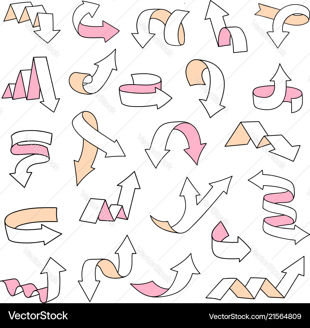 Arrows pointers and ribbons Royalty Free Vector Image