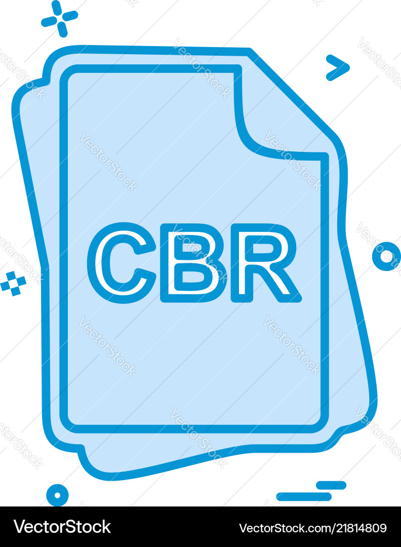 Cbr file type icon design Cbr file type icon design vector image