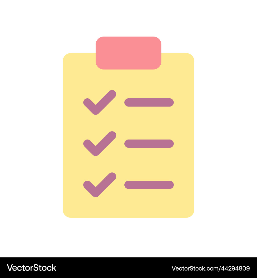 Checklist flat color ui icon Vector Image