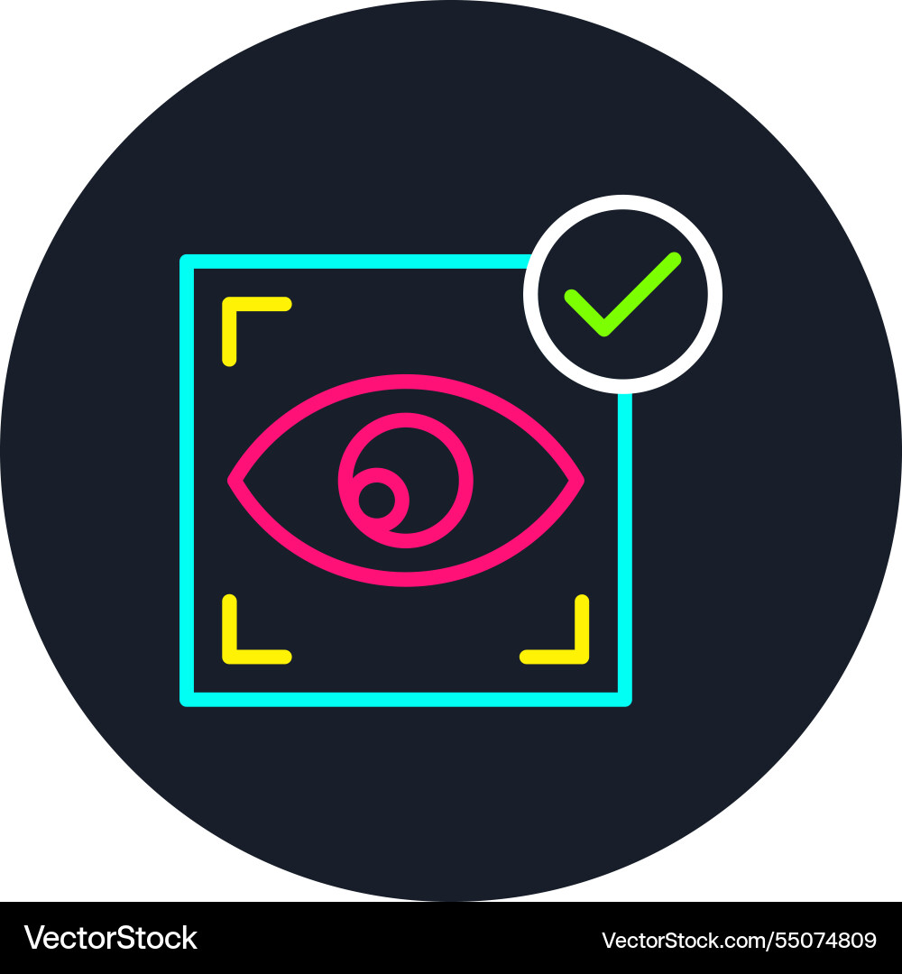 Eye scan line multi color icon Vector Image