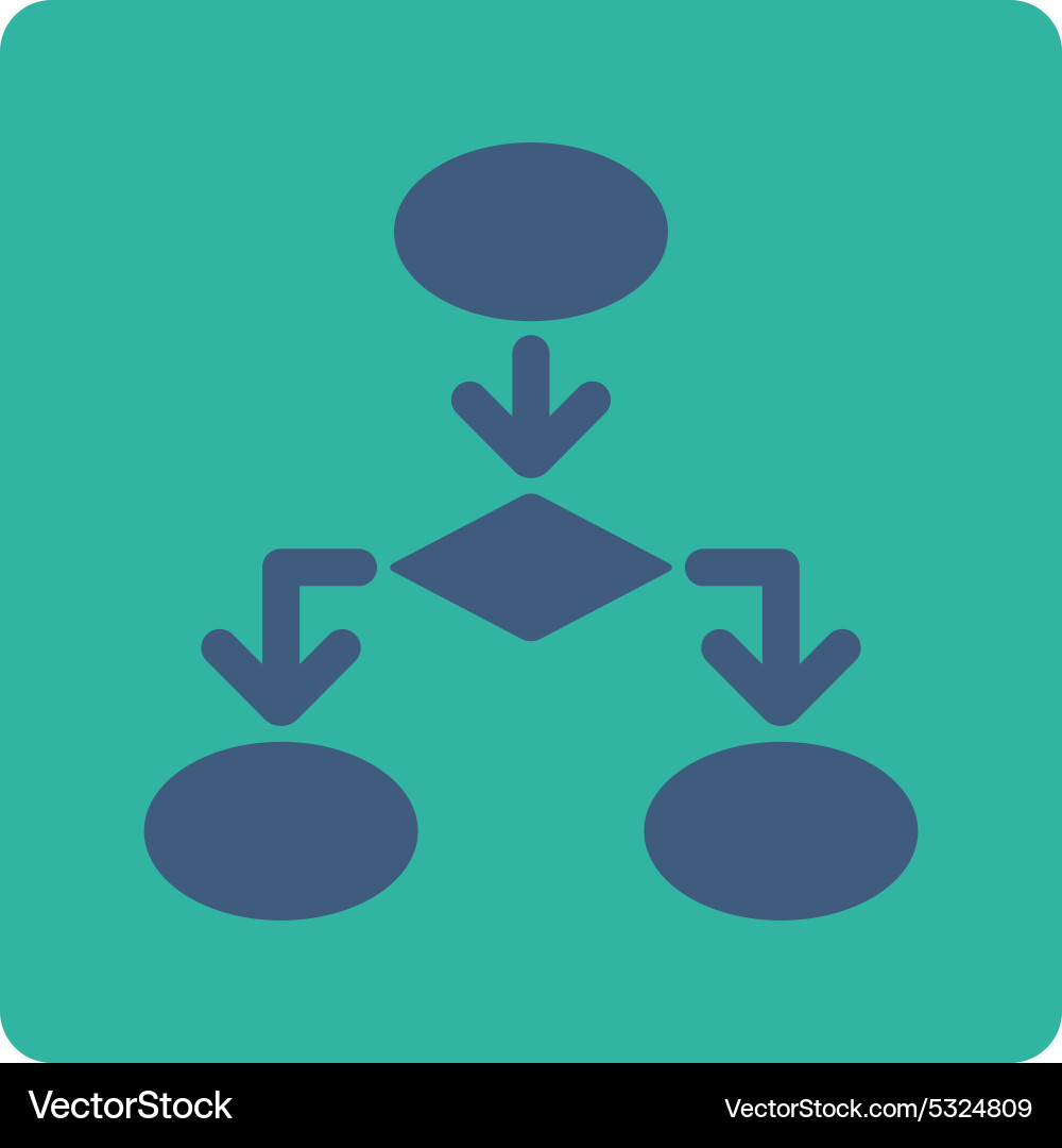 Flowchart icon from commerce buttons overcolor set vector image