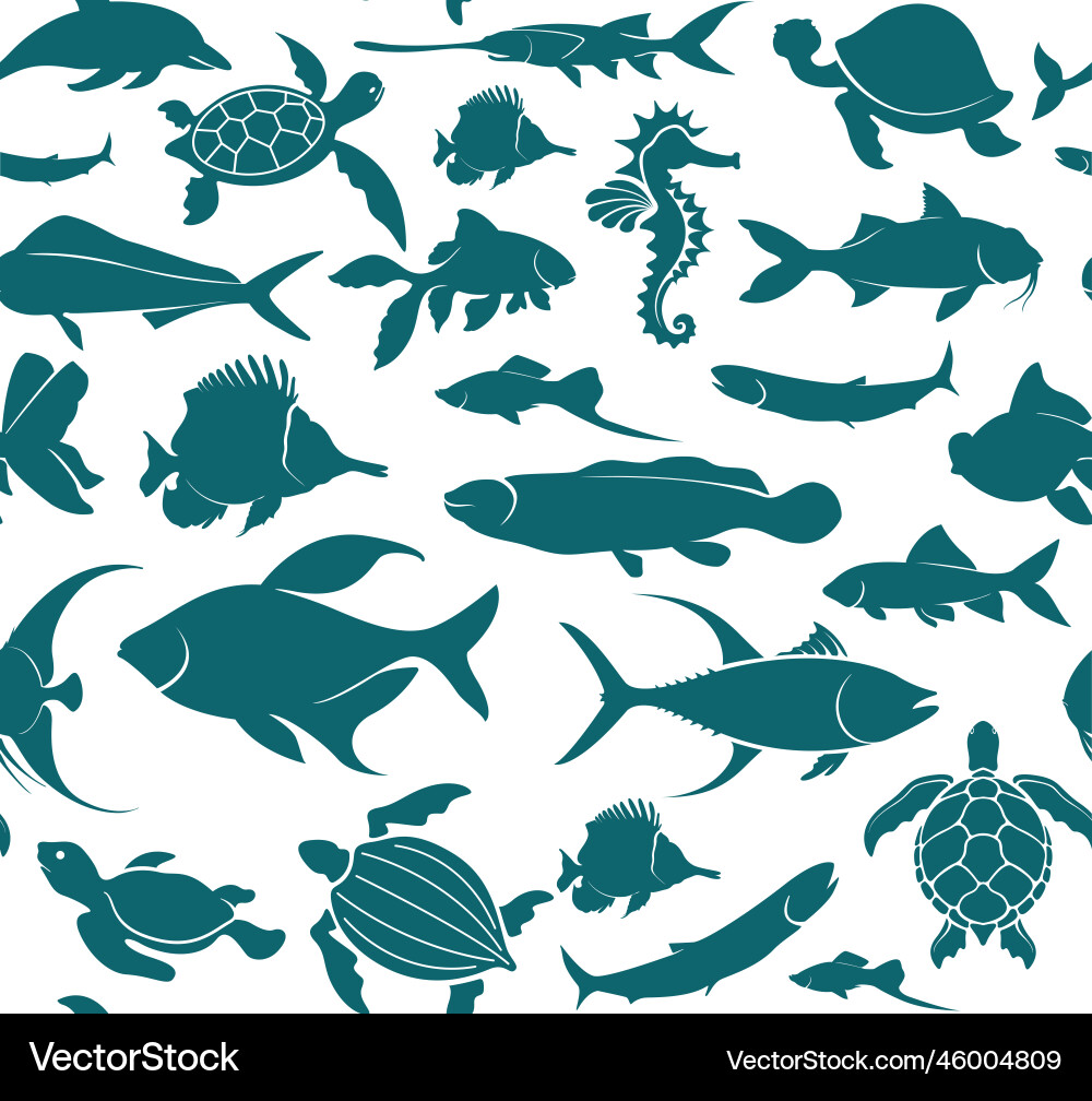 Green fish pattern Royalty Free Vector Image - VectorStock