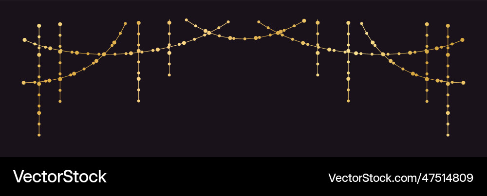 Horizontal border of abstract gold string light Horizontal border of abstract gold string light Vector Image