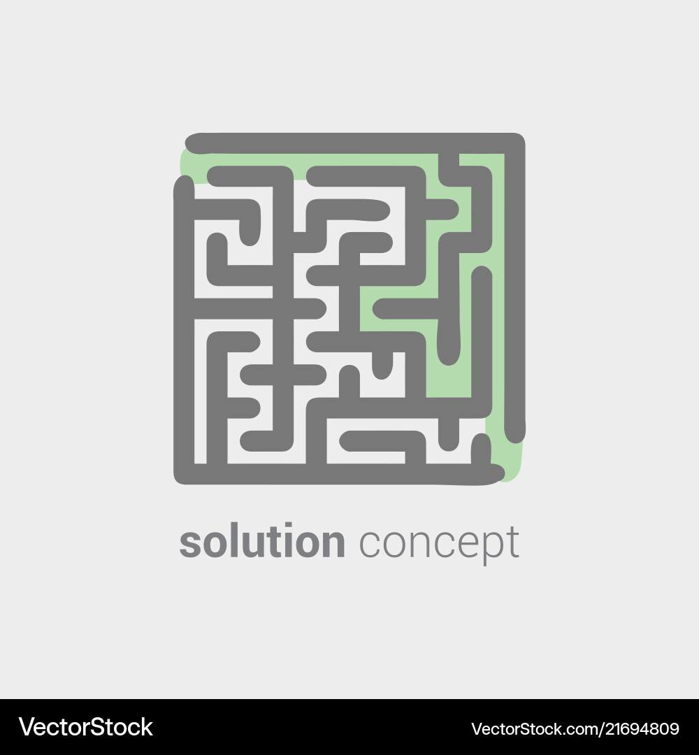 Labyrinth as symbol conceptual vision in solution Labyrinth as symbol conceptual vision in solution vector image