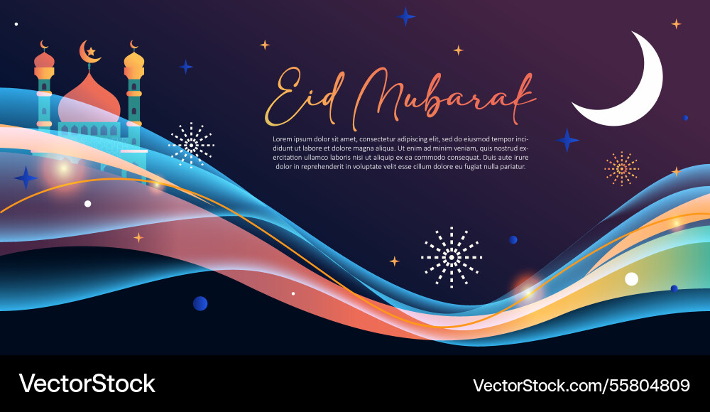 Moderne eid mubarak Hintergrund mit bunten Moderne eid mubarak Hintergrund mit bunten vektorbild