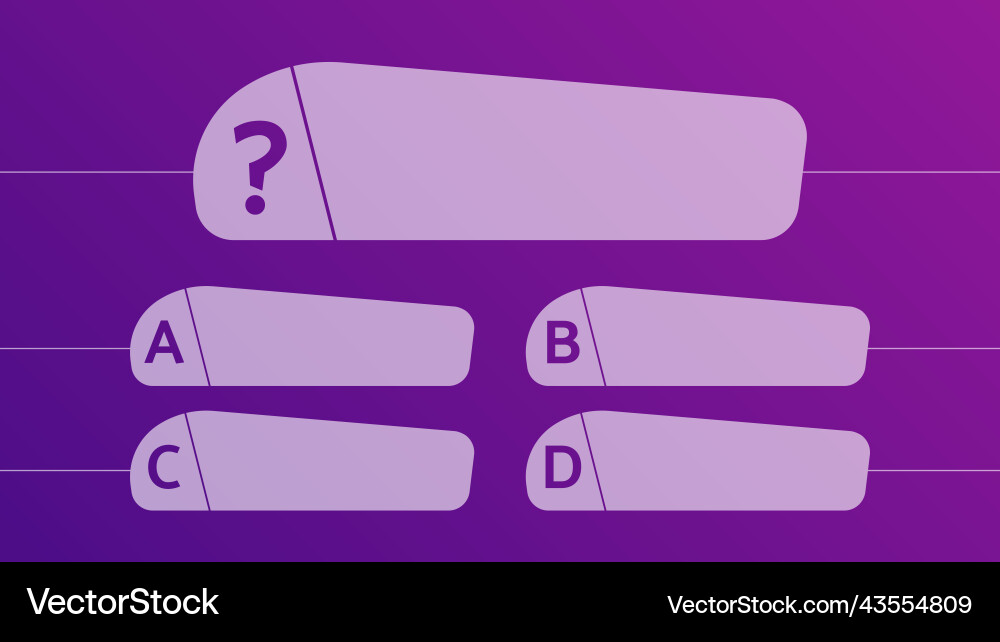 Multiple choice quiz template Multiple choice quiz template vector image