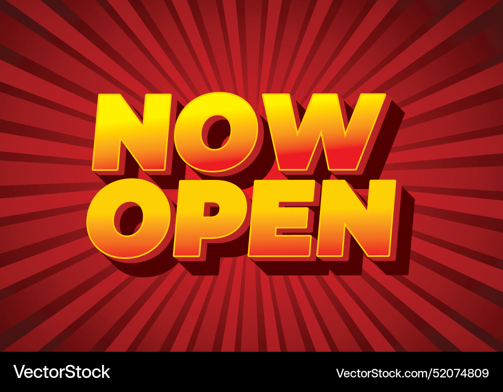 Now open text effect in 3d style with good colors Now open text effect in 3d style with good colors Vector Image