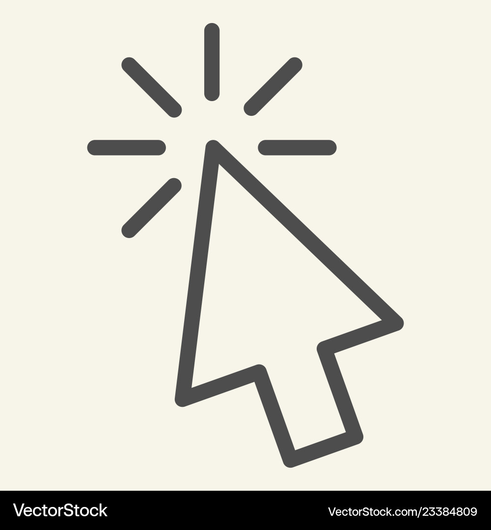 Pointer line icon mouse cursor Pointer line icon mouse cursor vector image