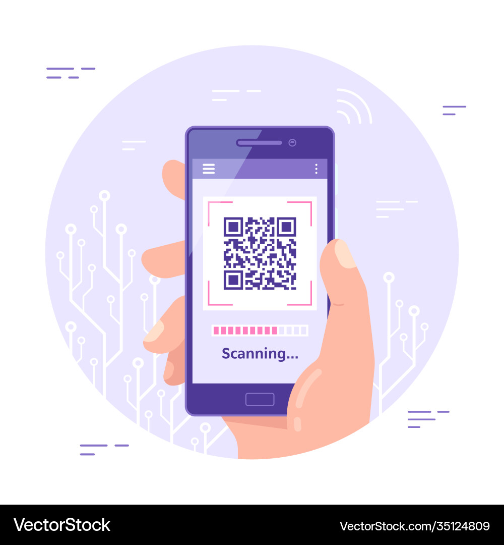 QR Code Scanning Mobile App Concept vector image