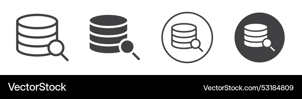 Scan database icon logo outline Vector Image