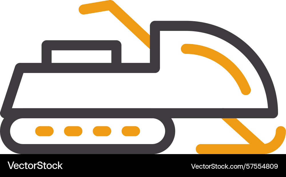 Snowmobile two color icon Vector Image