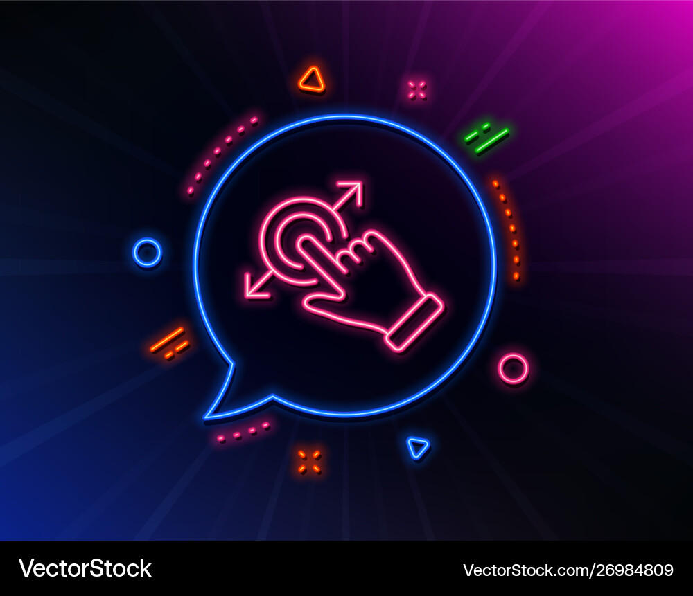 Touchscreen gesture line icon drag and drop arrow Touchscreen gesture line icon drag and drop arrow vector image