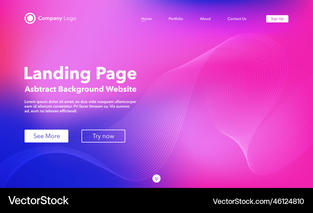 Abstract Wave Background - Website Template vector image