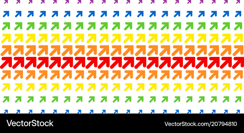Arrow up right shape halftone spectral grid Vector Image