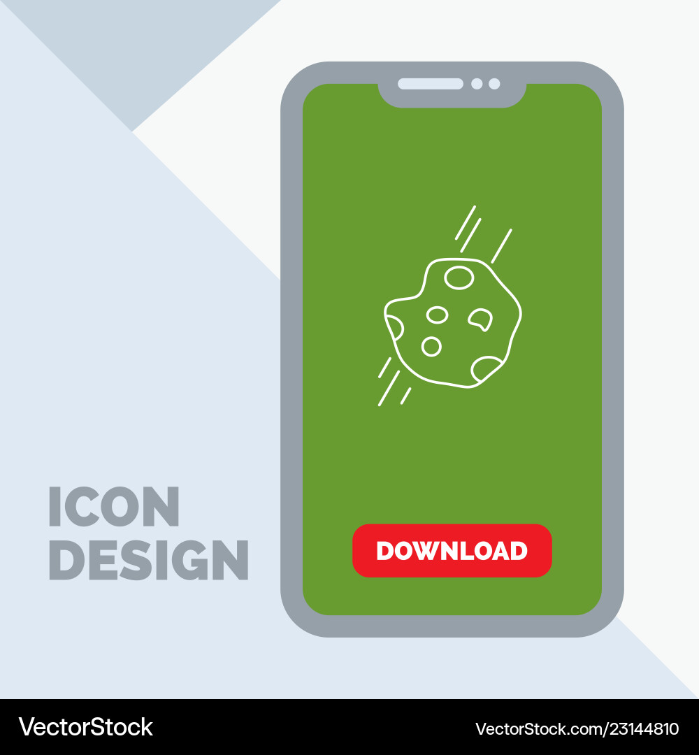 Asteroid astronomy meteor space comet line icon Vector Image