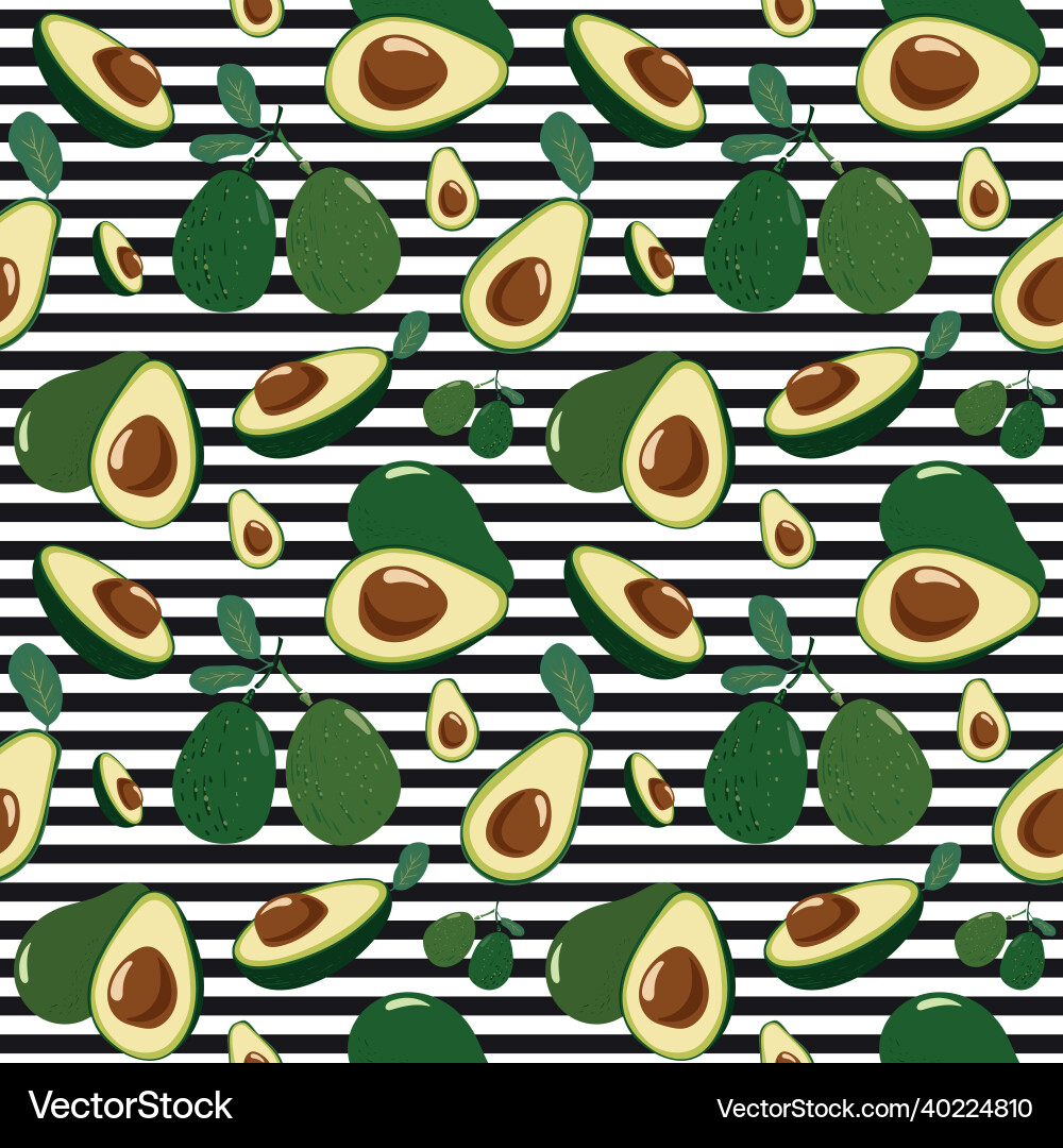 Avocado seamless pattern for textiles prints Vector Image