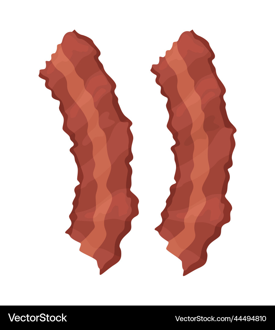 Bacon Scheiben halb flache Farbobjekte Set Vektorbild