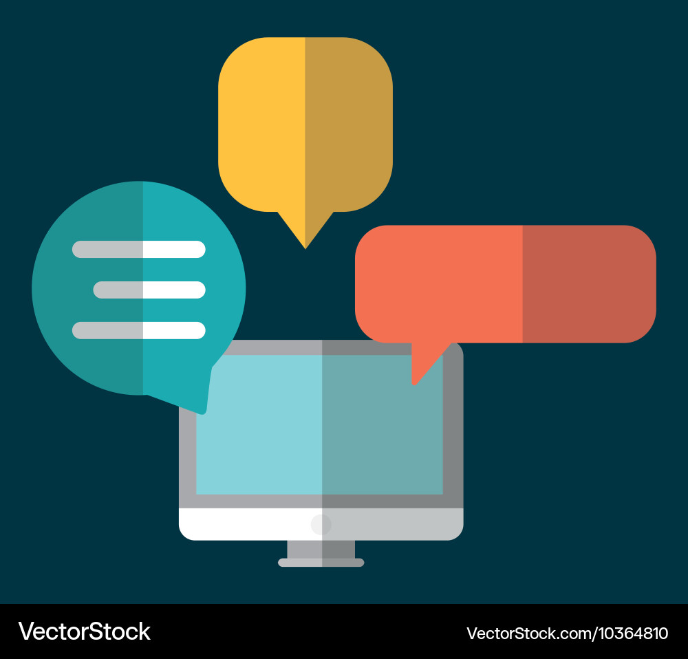Bubble computer social network design vector image