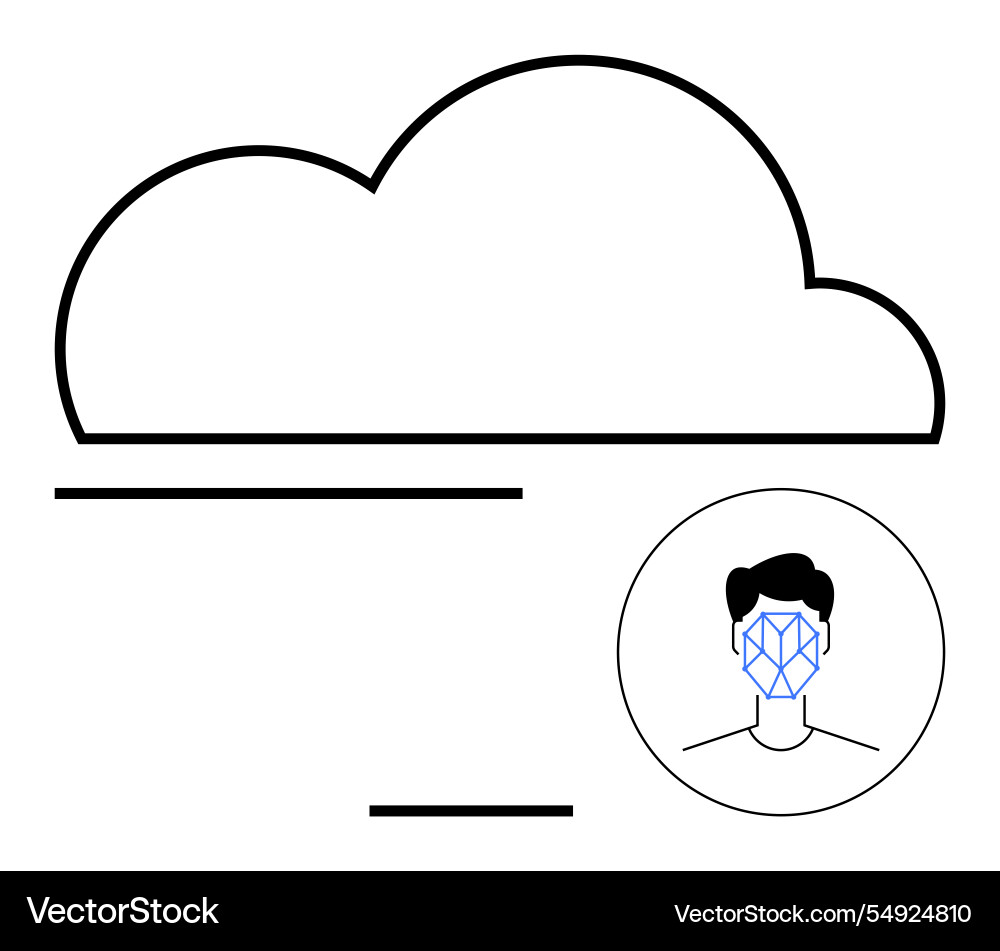 Cloud computing integration with facial Cloud computing integration with facial vector image