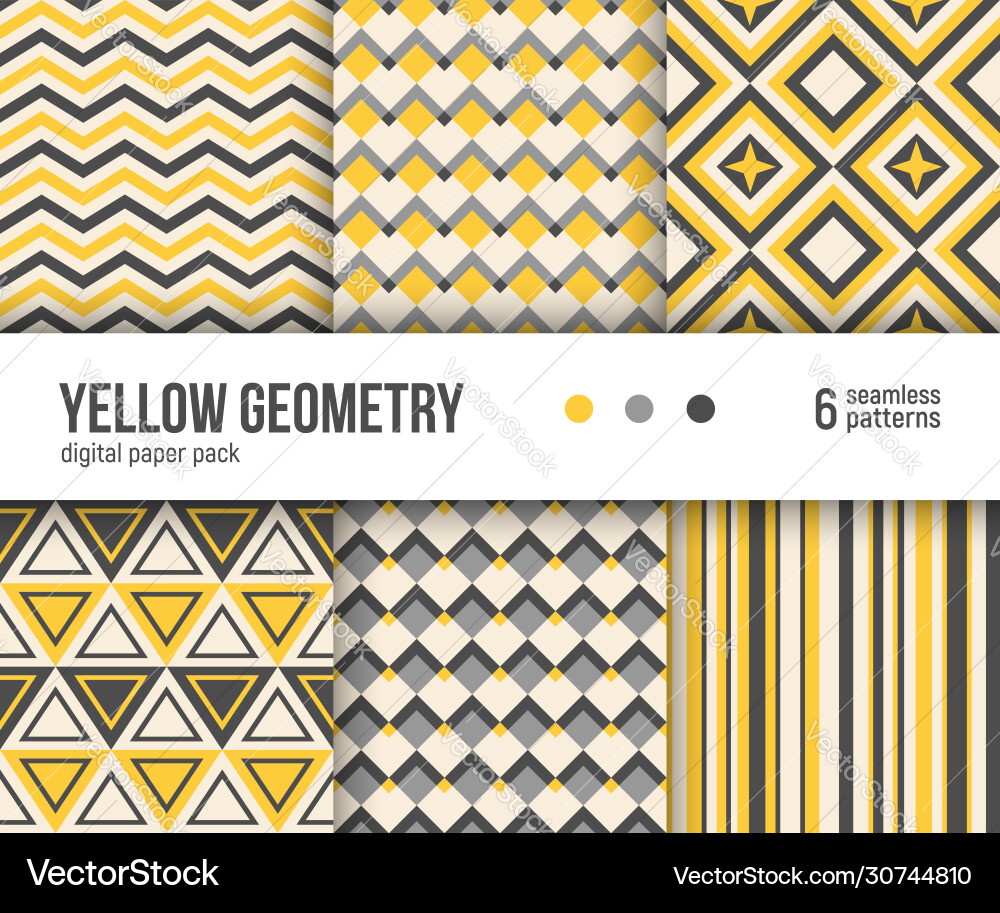 Digital paper pack 6 abstract patterns Vector Image