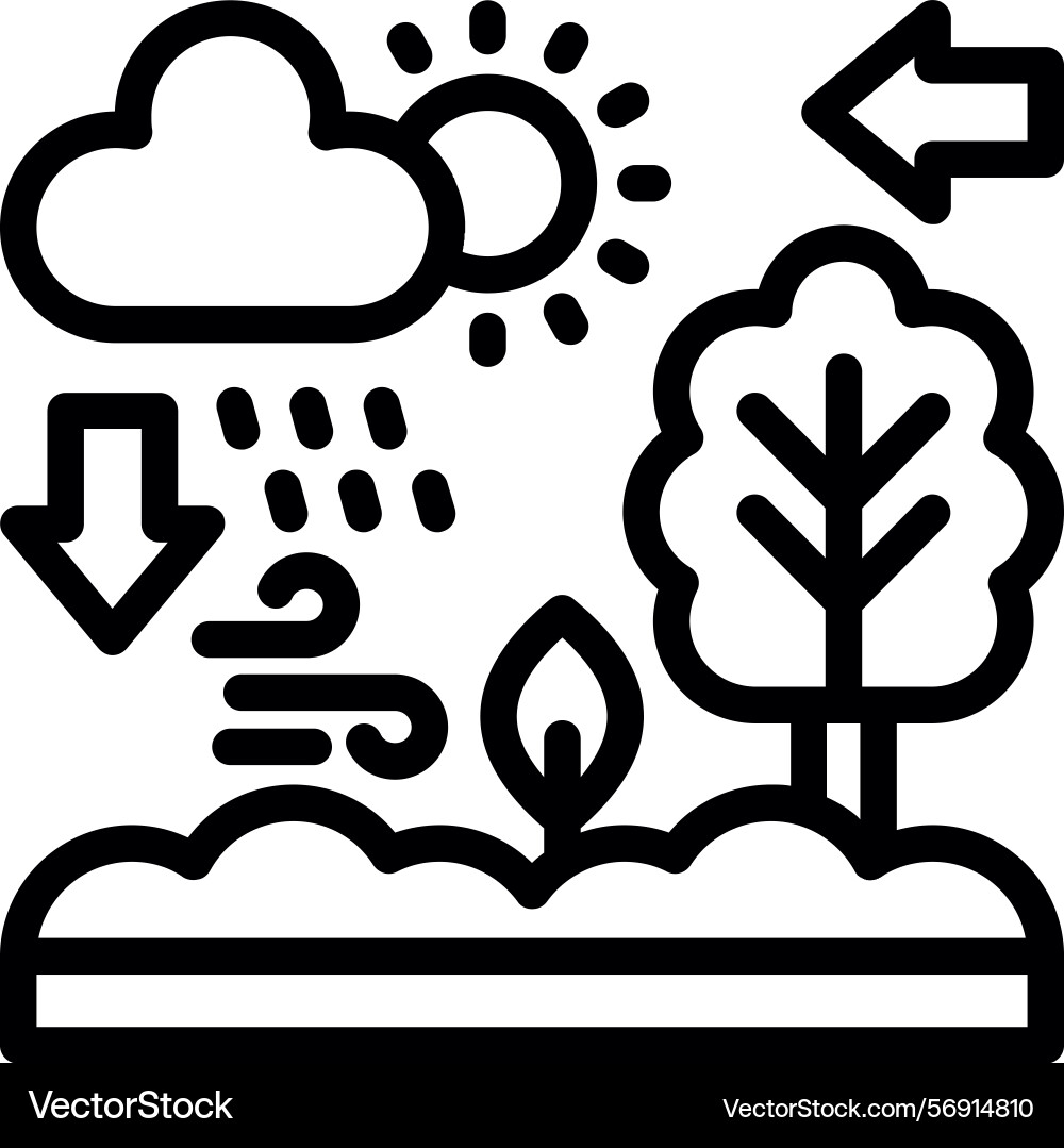 Ecosystem linear style icon design Vector Image
